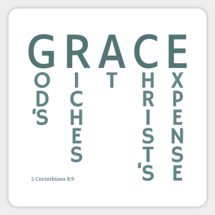 GRACE - God's Riches At Christ's Expense - 2 Corinthians 8:9 Sticker